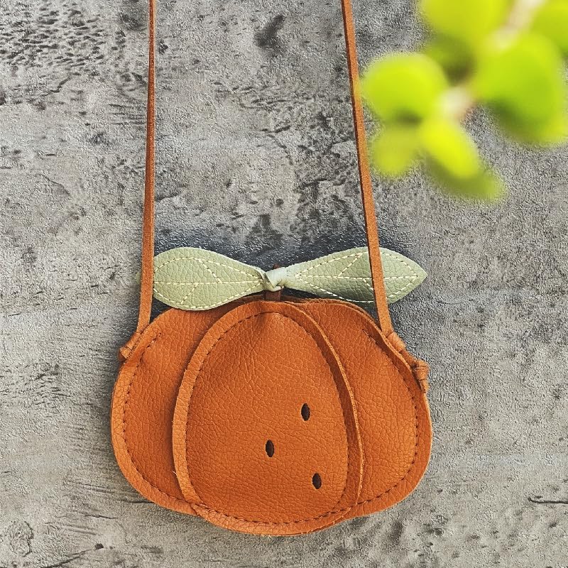 DCLOVERY Store Cute Pumpkin Toddler Purse for Girls，Exquisite Leather Small Purse Crossbady Bag Girls Toddlers Birthday Gift - Image 2